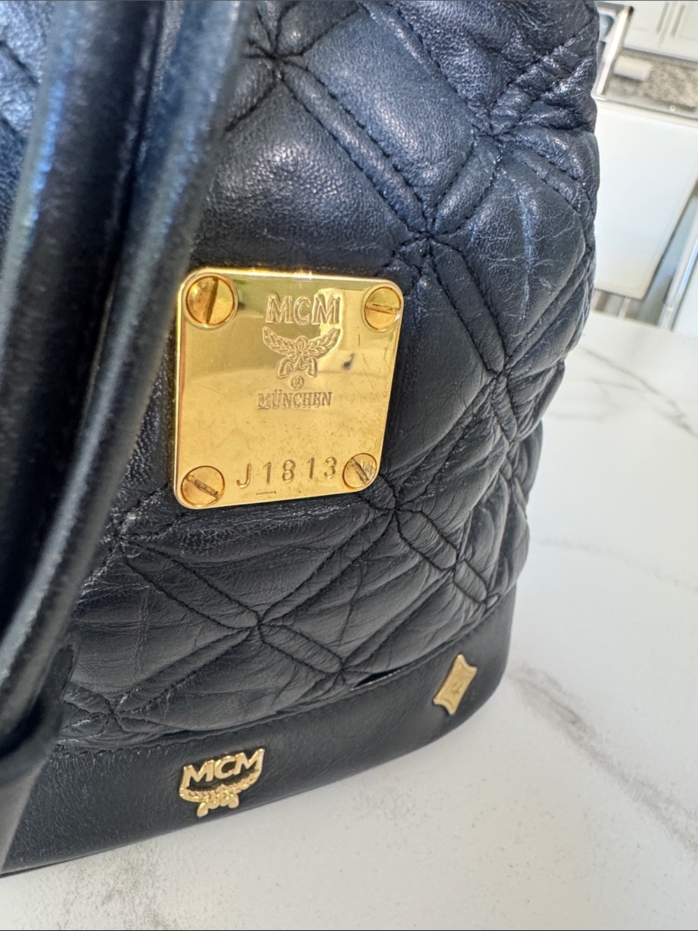 Rare Vintage MCM Michael Cromer Handheld Mini Bucket Bag - Quilted Lambskin - Picture 3 of 13